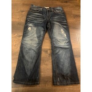 Urban Pipeline Mens Jeans Distressed Blue Wash Straight Leg Size 34x30